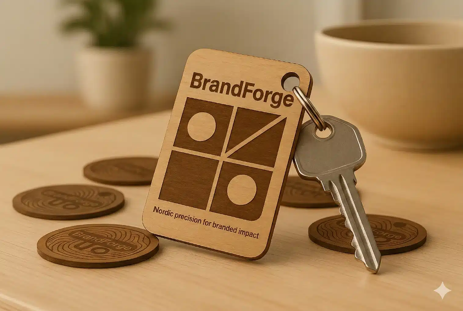 Kaiverrettu avaimenperä