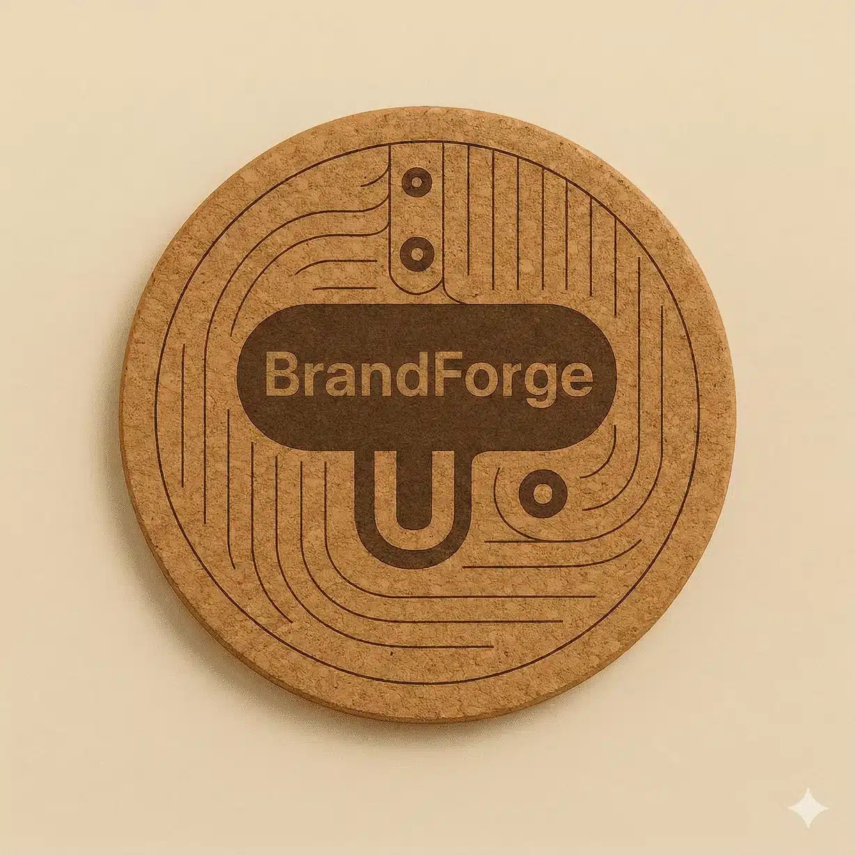 Korkkikaiverrettu kupinalus