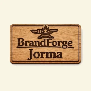 Suorakulmainen puinen nimikyltti