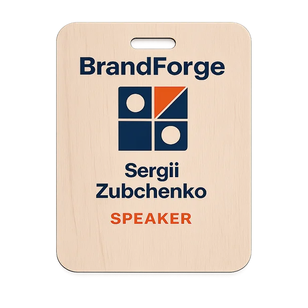 Suorakulmainen puinen nimikyltti painatuksella 1 Suorakulmainen puinen nimikyltti painatuksella